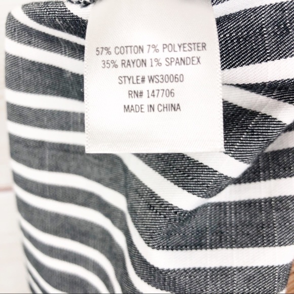 SK50 Miami striped button front a-line skirt - Picture 4 of 5